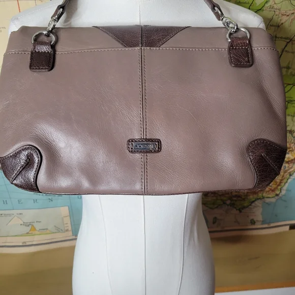 Vintage Joe's Jeans Leather Crossbody/Cluch Purse Handbag Brown Tan - Picture 2 of 12